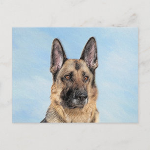 Postal Pintura de pastor alemán - Arte de perro original