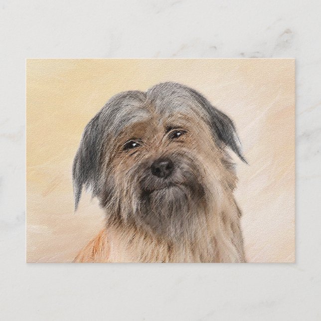 Postal Pintura de pastor pirenaico - Arte de perro origin (Anverso)
