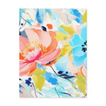 Pintura de patrón floral abstracto