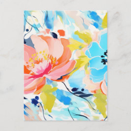 Postal Pintura de patrón floral abstracto