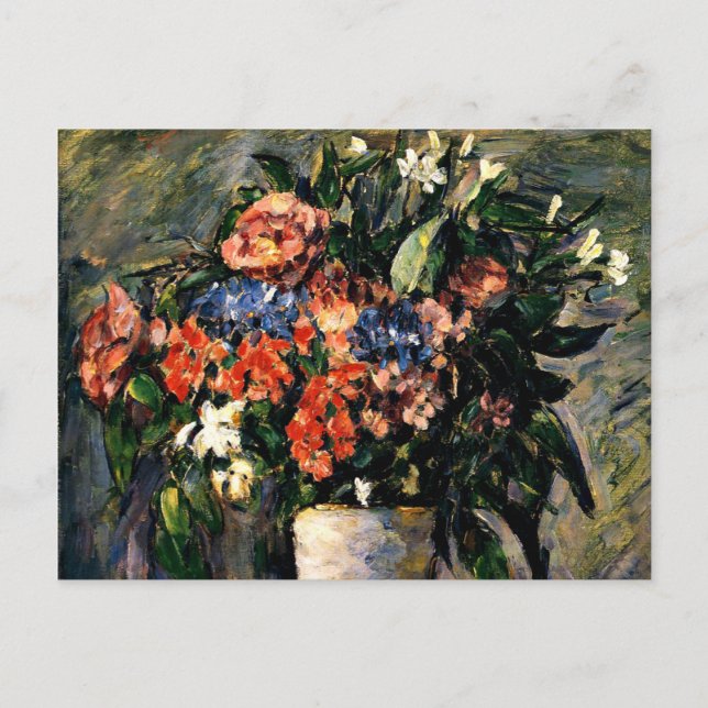Postal Pintura de Paul Cezanne, Pot of Flowers, 1876 (Anverso)