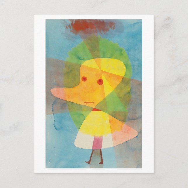 Postal Pintura de Paul Klee: "Pequeño fantasma de los jar (Anverso)