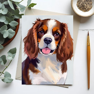 Postal Pintura de perro Cocker Spaniel