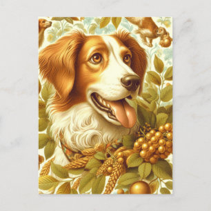 Postal Pintura de perro de Bretaña vintage