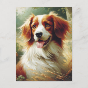 Postal Pintura de perro de Bretaña vintage