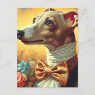 Postal Pintura de perro de Greyhound de Italia