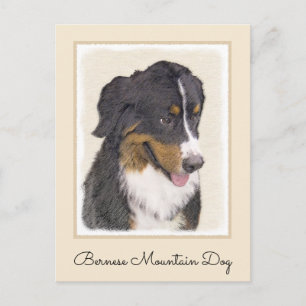 Postal Pintura de perro de montaña de Bernese - Arte de p