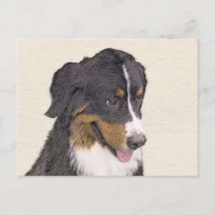 Postal Pintura de perro de montaña de Bernese - Arte de p