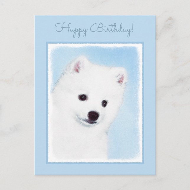 Postal Pintura de perro esquimal estadounidense - Arte de (Anverso)