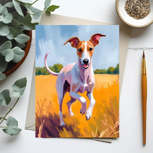 Postal Pintura de perro galgo italiano