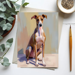 Postal Pintura de perro galgo italiano