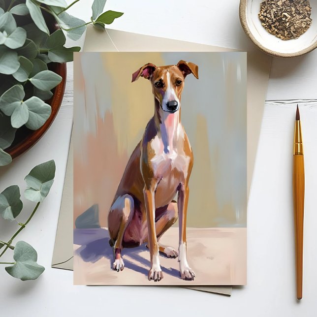 Postal Pintura de perro galgo italiano (Subido por el creador)