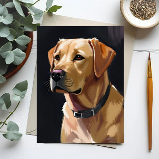 Postal Pintura de perro Labrador Retriever | Perro de mas