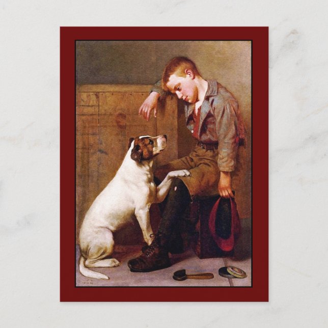 Postal Pintura de perro: Los mejores amigos de John Brown (Anverso)