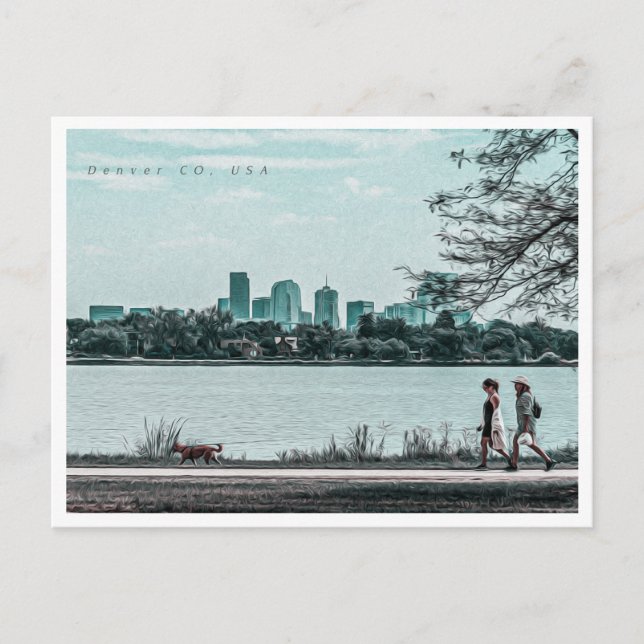 POSTAL PINTURA DE PETRÓLEO DE DENVER COLORADO (Anverso)
