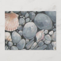 Pintura de piedras de playa conchas guijarros roca