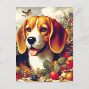 Postal Pintura de pimienta beagle de época