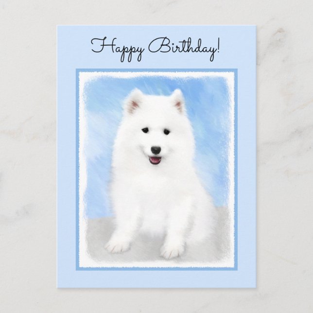 Postal Pintura de pimienta de Samoyed - Arte Perro Origin (Anverso)