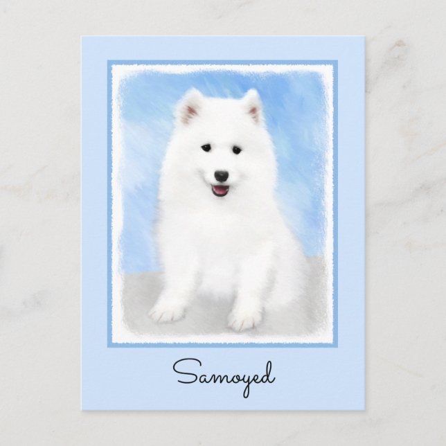 Postal Pintura de pimienta de Samoyed - Arte Perro Origin (Anverso)