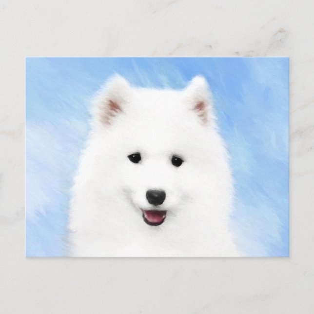 Postal Pintura de pimienta de Samoyed - Arte Perro Origin (Anverso)