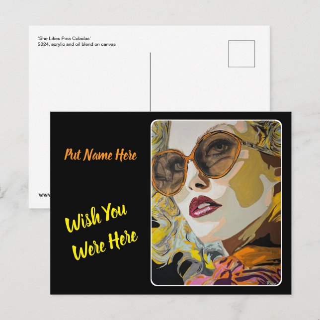 Postal Pintura de "Pina Coladas" (Anverso / Reverso)