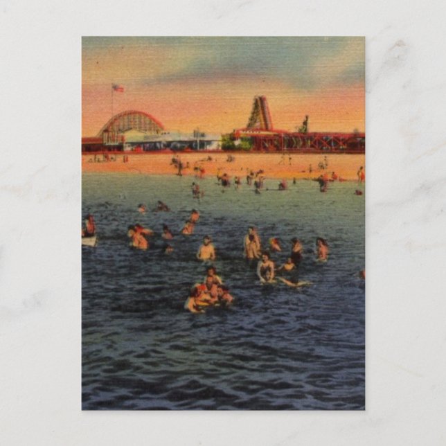 Postal Pintura de playa de Pontchartrain (Anverso)