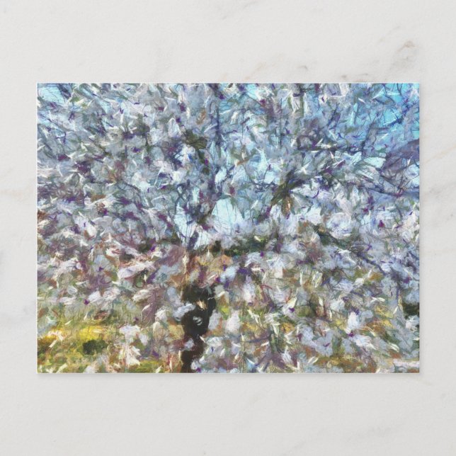 Postal Pintura de Pointillism de primavera (Anverso)