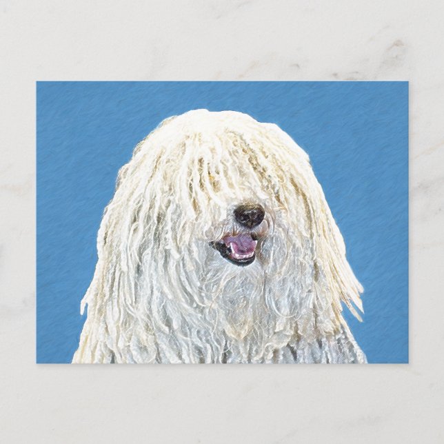 Postal Pintura de puli - Arte de perro original lindo (Anverso)