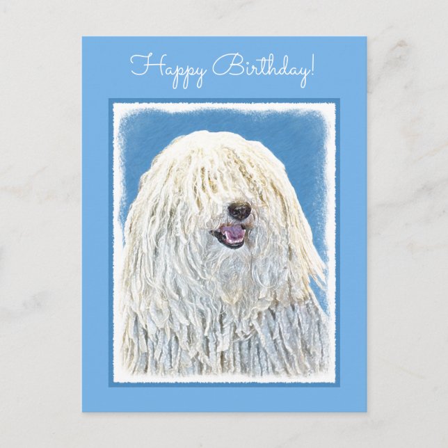 Postal Pintura de puli - Arte de perro original lindo (Anverso)