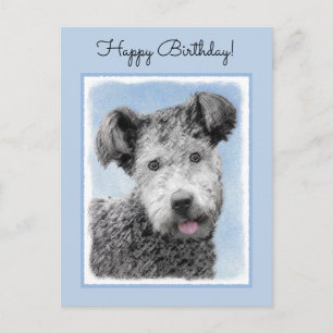 Postal Pintura de Pumi - Arte de Perro Original.