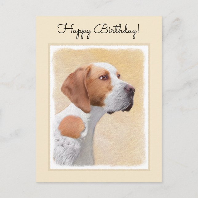 Postal Pintura de puntero - Arte de perro original lindo (Anverso)