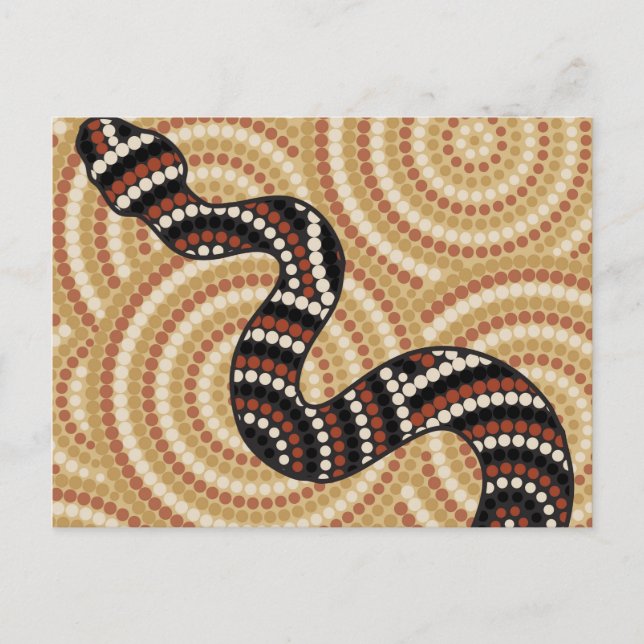 Postal Pintura de punto de serpiente aborigen (Anverso)