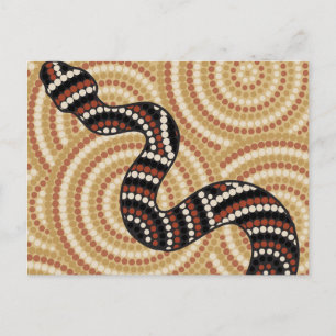 Postal Pintura de punto de serpiente aborigen