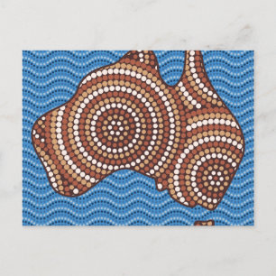 Postal Pintura de puntos de Australia aborigen