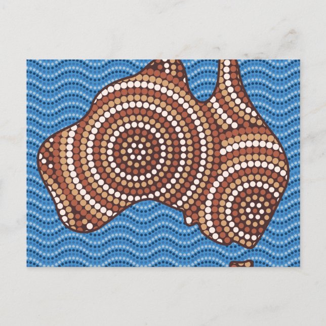 Postal Pintura de puntos de Australia aborigen (Anverso)