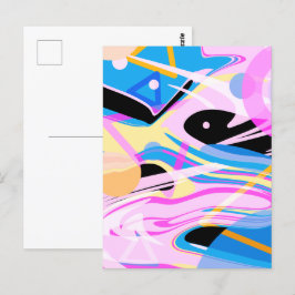 Postal Pintura de resumen geométrico de tres dimensiones