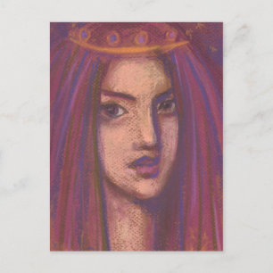 Postal Pintura de retrato de Chica de orientación orienta