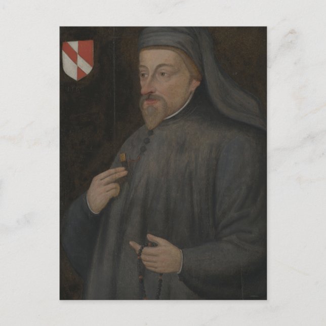 Postal Pintura de retrato de Geoffrey Chaucer (Anverso)