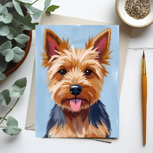 Postal Pintura de retrato de perro de Yorkshire Terrier