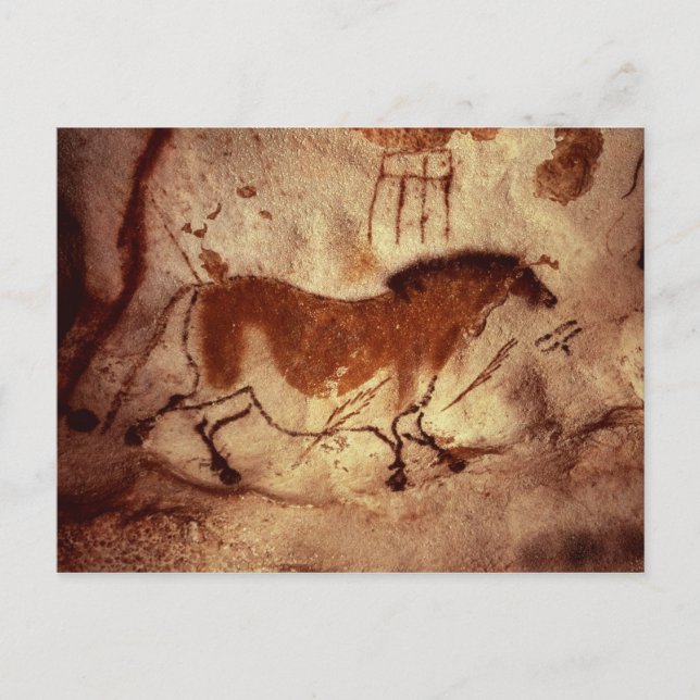 Postal Pintura de roca de un caballo, c.17000 a.C. (Anverso)