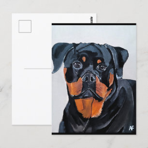 Postal Pintura de Rottweiler de Alfred Fox