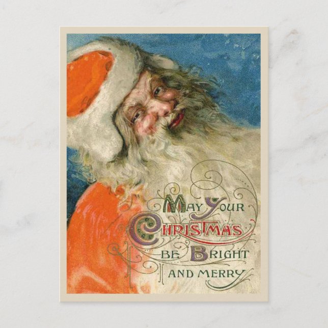 Postal Pintura de Santa con tipografía (Anverso)