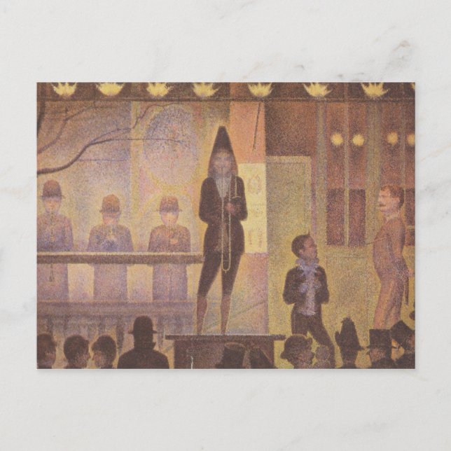 Postal Pintura de Seurat - El desfile del circo (Anverso)