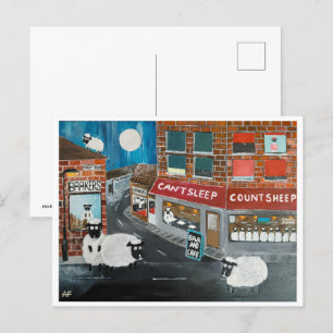 Postal Pintura de Sheep Town de Alfred Fox Coleccionable