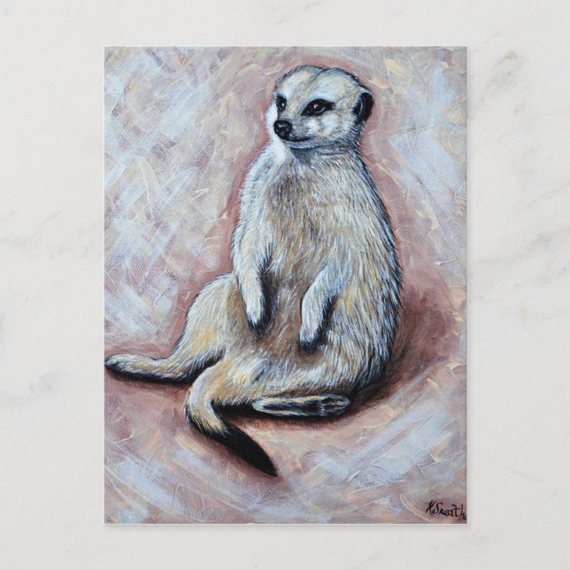 Postal Pintura de Slouchy Meerkat (Anverso)