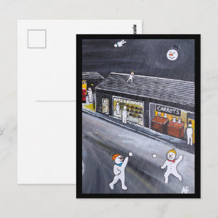 Postal Pintura de Snow Town por Alfred Fox