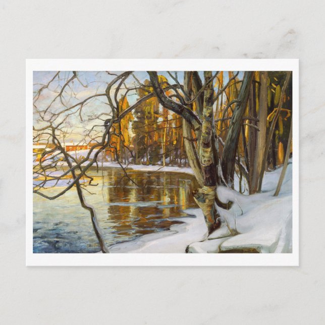 Postal Pintura de sol de invierno de Westerholm (Anverso)
