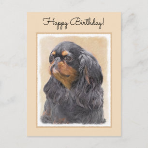 Postal Pintura de Spaniel de Juguete Inglés Arte Animal O