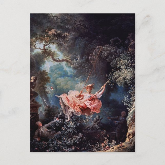 Postal Pintura de Swing de Jean-Honoré Fragonard (Anverso)