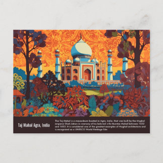 Postal Pintura de Tajmahal